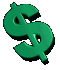 An animated gif of a spinning green dollar sign.